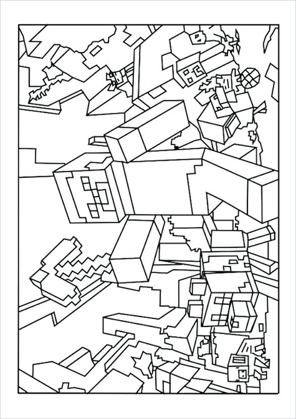 585x828 Free Printable Minecraft Papercraft Minecraft Coloring Pages Free