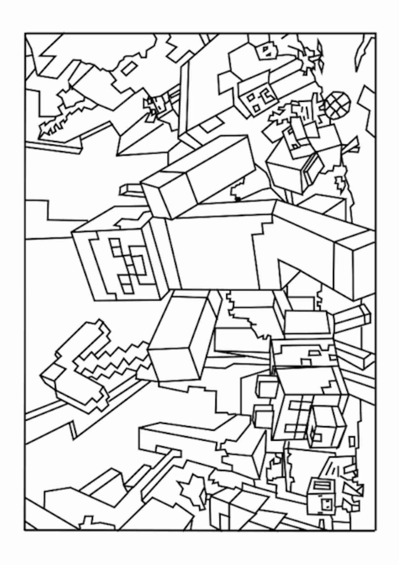 1295x1832 World Minecraft Coloring Pages Free Printable Arresting Sheets