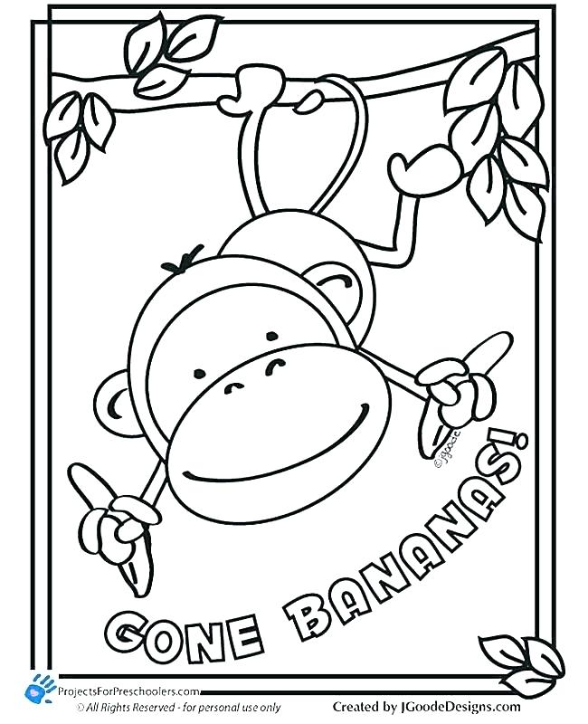 650x800 Monkey Coloring Page