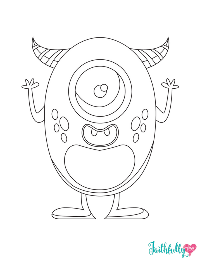 700x906 Monster Coloring Pages {Free Printables} Faithfully Free