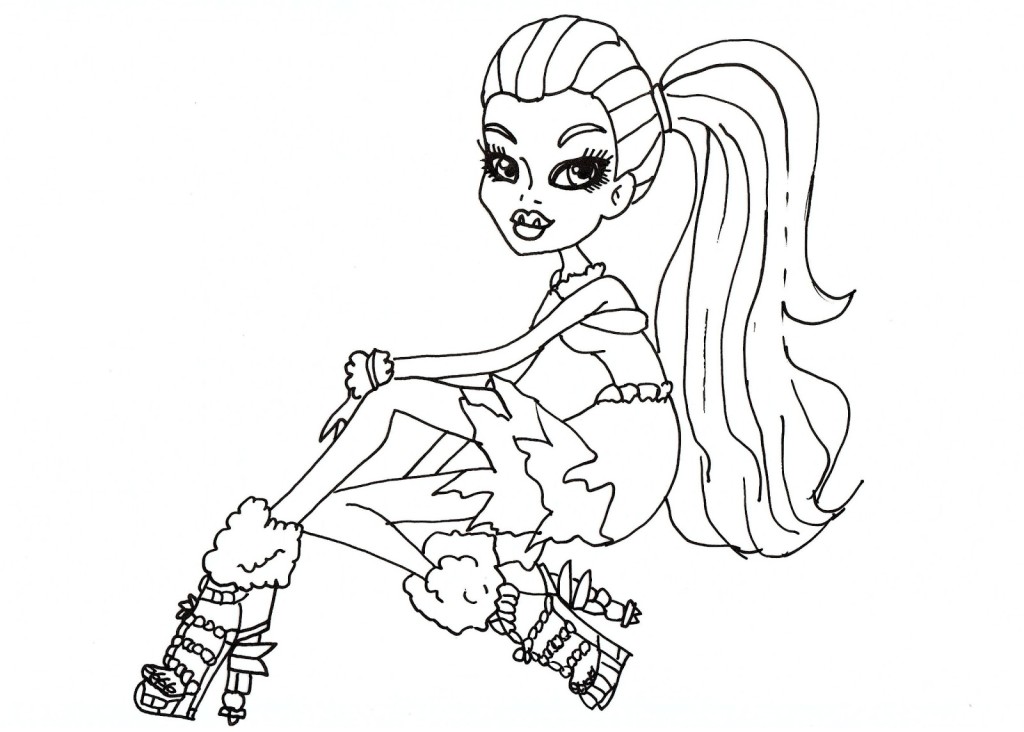 1024x732 Baby Monster High Coloring Page