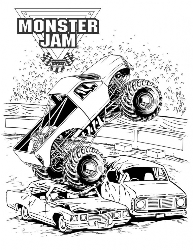 742x960 Free Printable Monster Truck Coloring Pages