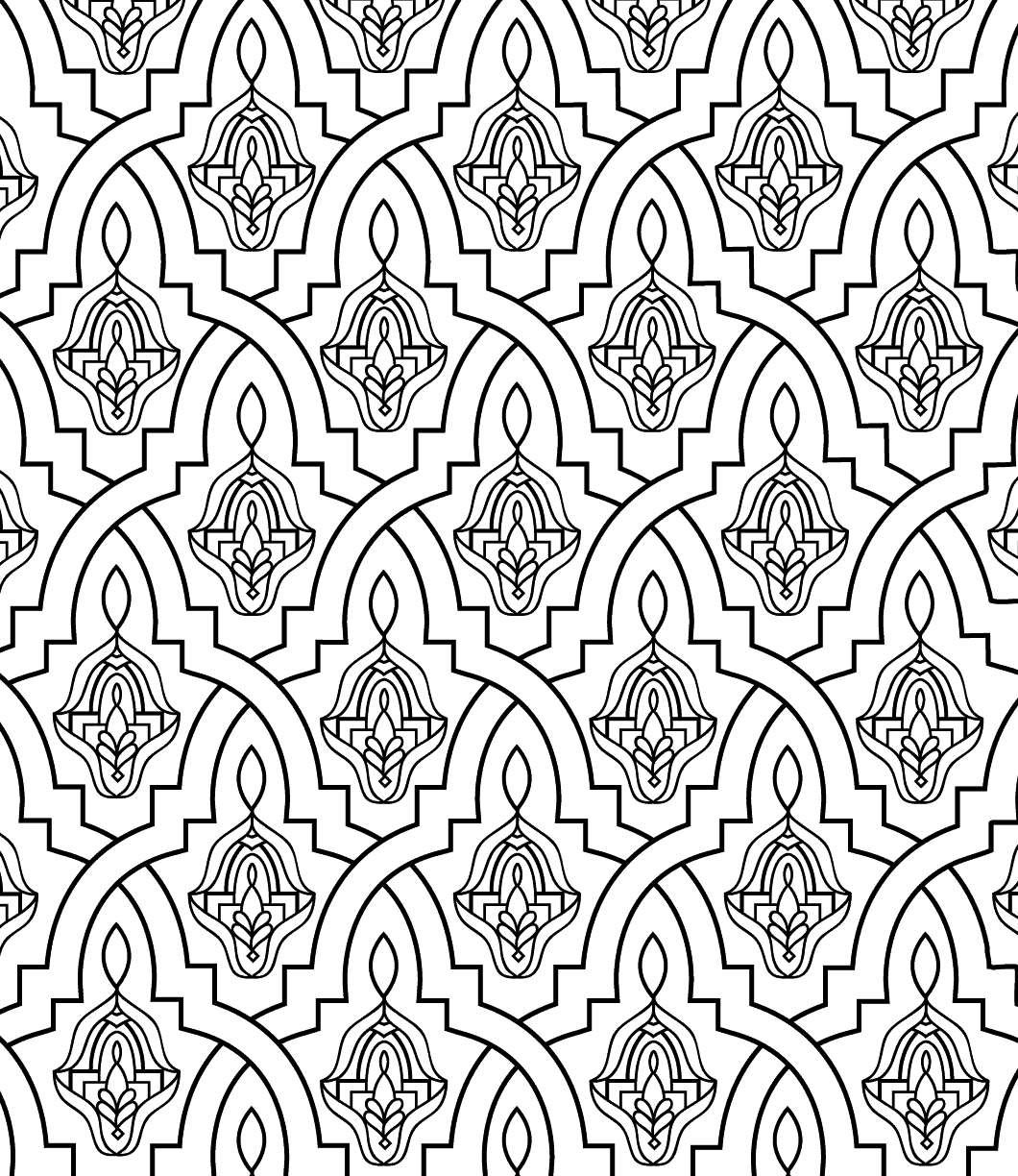 1060x1224 Mosaic Coloring Pages Islamic Free Printable Page Adult Pictures