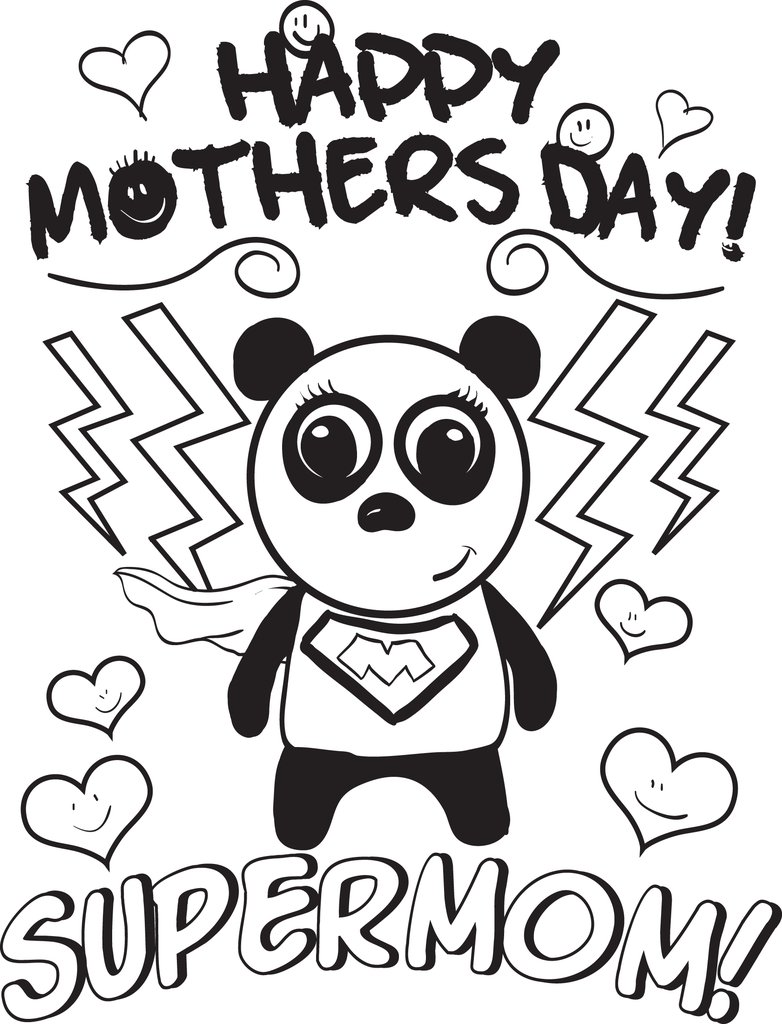 782x1024 Free, Printable Supermom Mother's Day Coloring Page For Kids