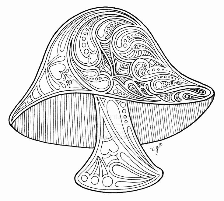 736x660 Mushroom Coloring For Adults Trippy Shroom Coloring