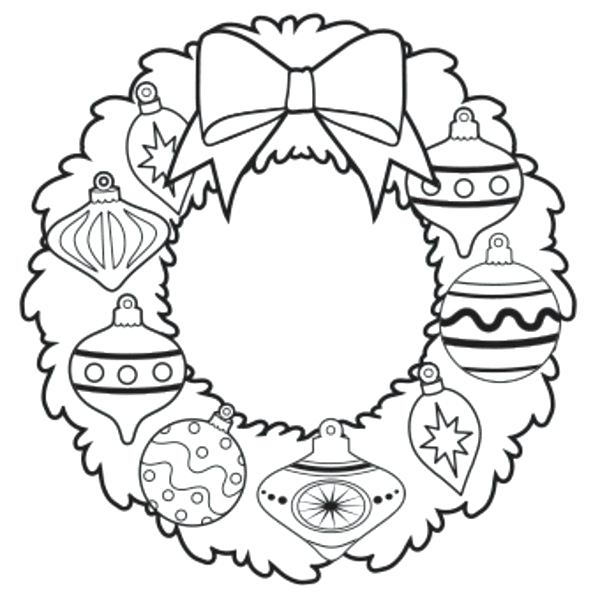600x600 Wreath Coloring Page Free
