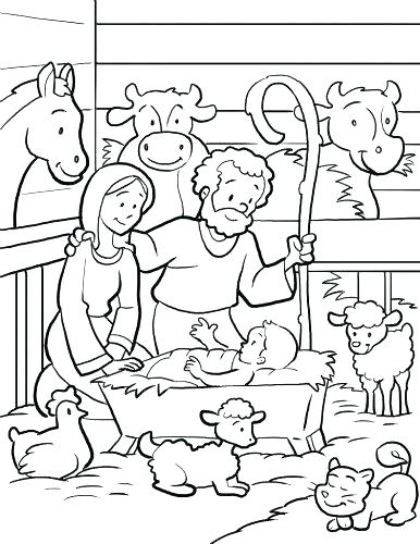 386x500 Simple Nativity Coloring Pages Vanda