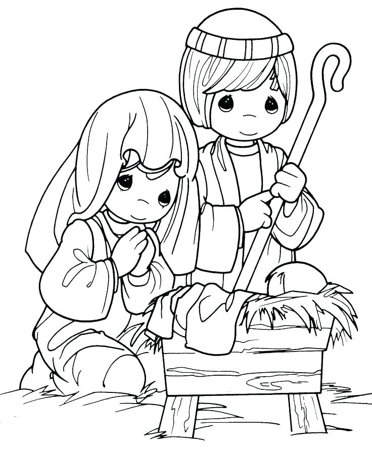 736x891 Nativity Scene Coloring Page Nativity Coloring Sheets Printable