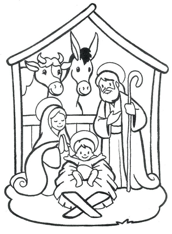 588x800 Free Nativity Coloring Pages For Kids Nativity Scene Coloring