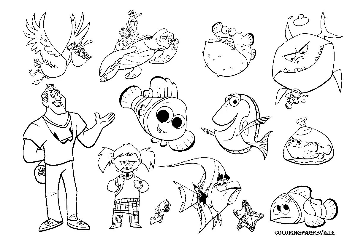 1169x827 Unique Finding Nemo Coloring Pages 94 For Free Book With Inside