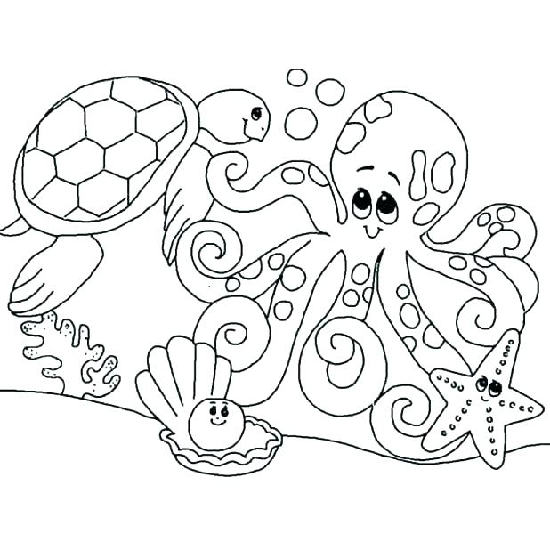 618x618 Marine Life Coloring Pages Free Printable Marine Life Coloring