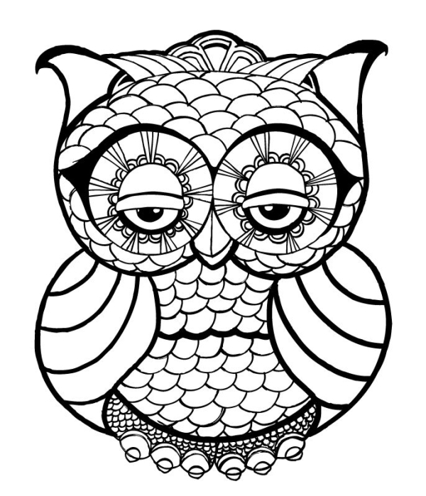 600x699 Owl Coloring Page For Adults Awesome Owl Coloring Pages For Adults