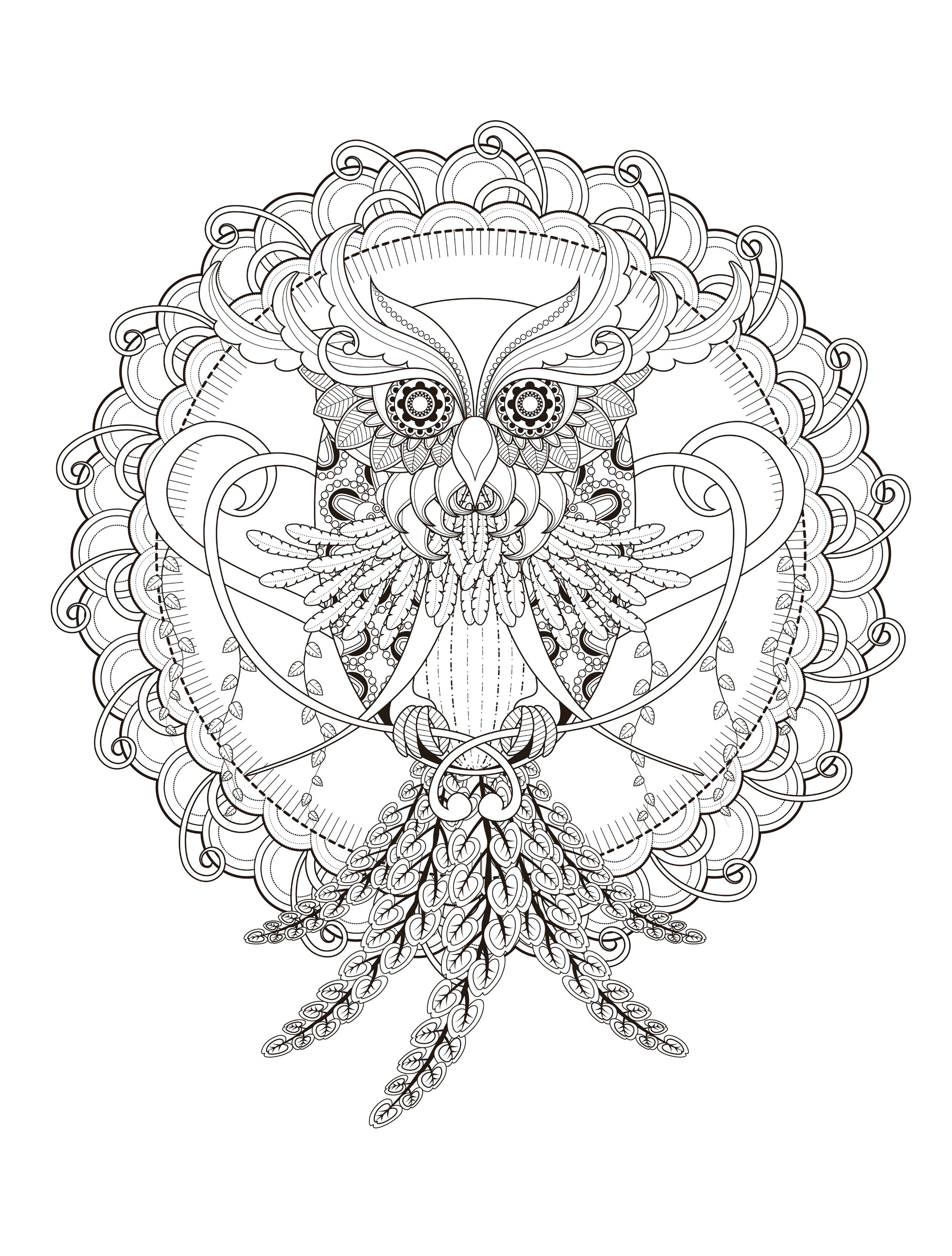 2500x3300 Owl Coloring Pages For Adults. Free Detailed Owl Coloring Pages