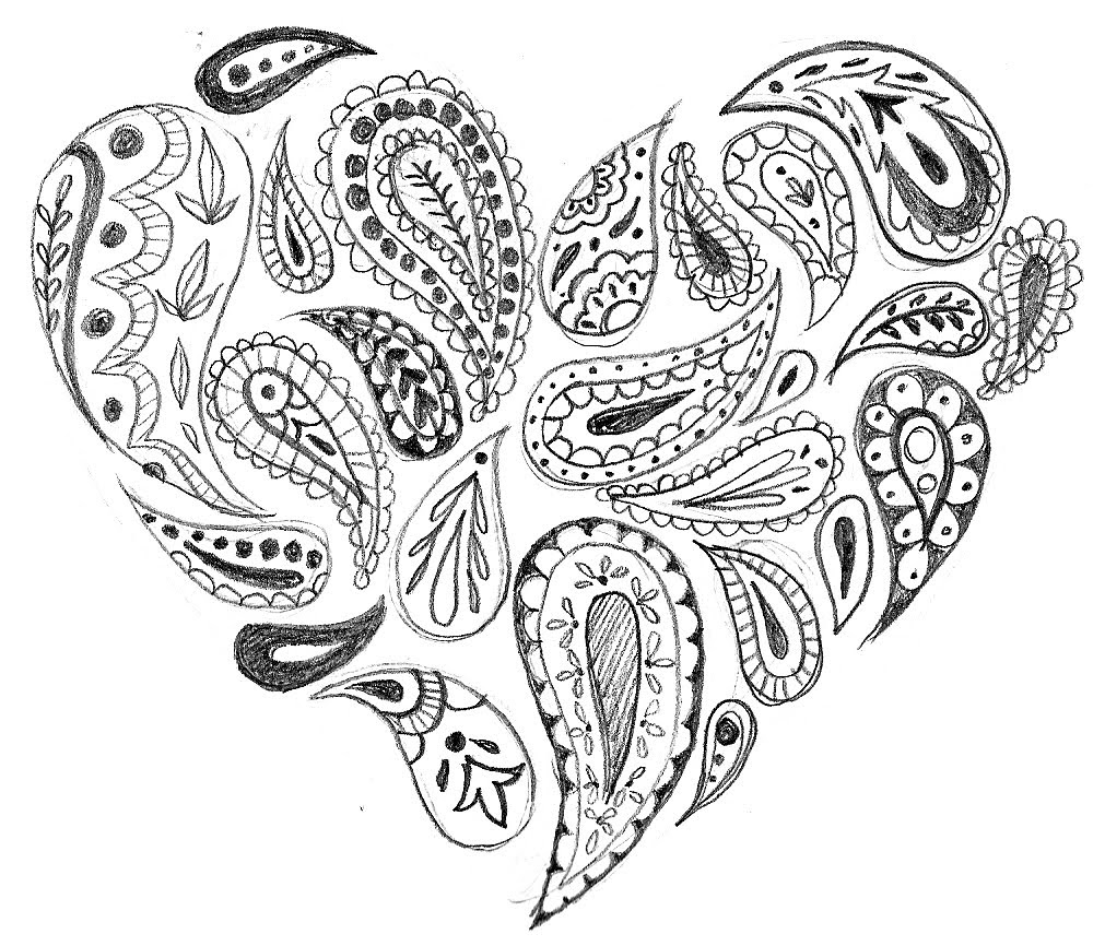 1011x866 Easy Paisley Coloring Pages
