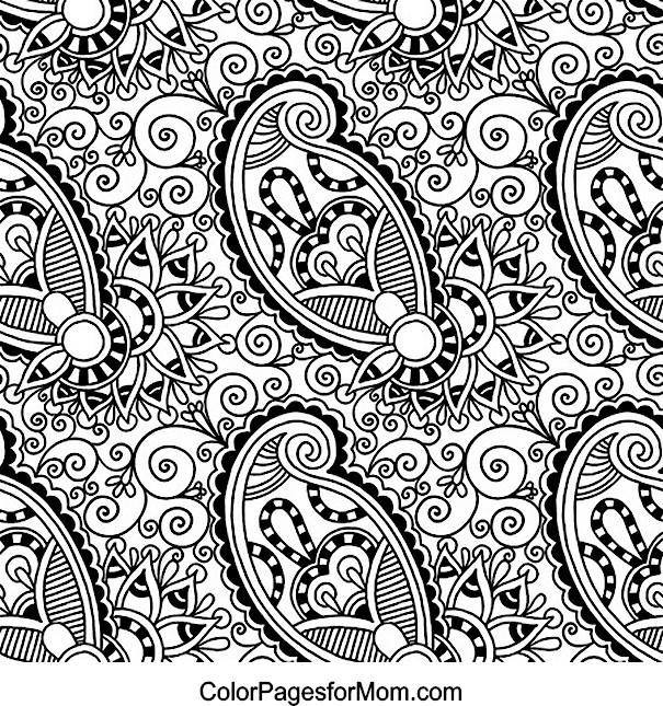 605x645 16 Images Of Free Printable Paisley Coloring Pages