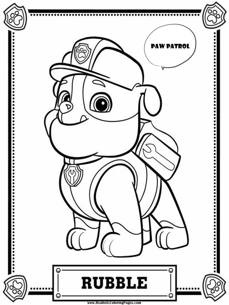 768x1024 Best Rubble Paw Patrol Coloring Pages Free 91 Printable