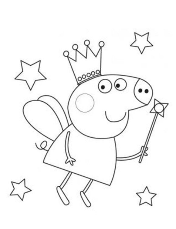 580x757 Printable Coloring Pages Peppa Pig