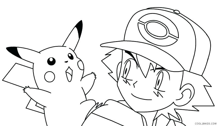 850x490 Coloring Pages Of Pikachu Coloring Pages Wearing Hat Pokemon