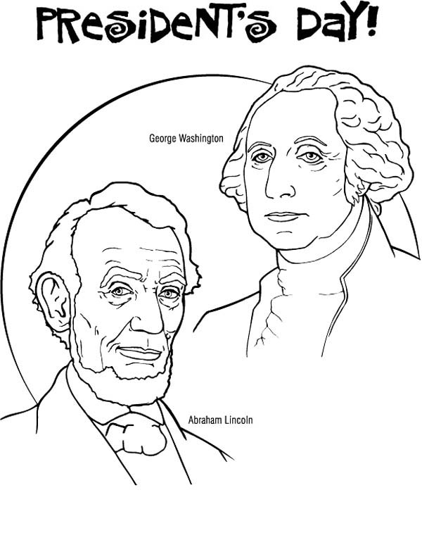 600x767 George Washington And Abraham Lincoln For Presidents Day Coloring