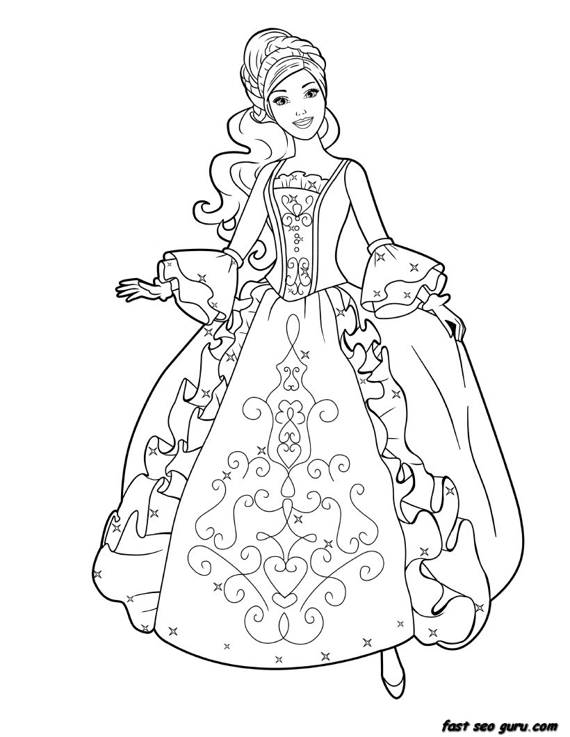 820x1060 Cool Print Barbie Princess Coloring Pages