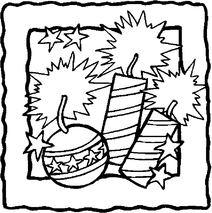675x679 Popular Fourth Of July Coloring Pages To Print Firecrackers Kids