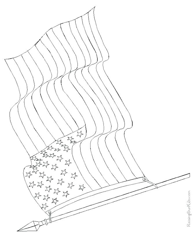 670x820 American Flag Color Sheet