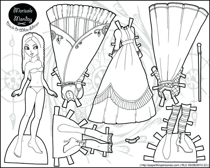 736x588 Paper Doll Coloring Pages Free Printable Paper Doll Templates