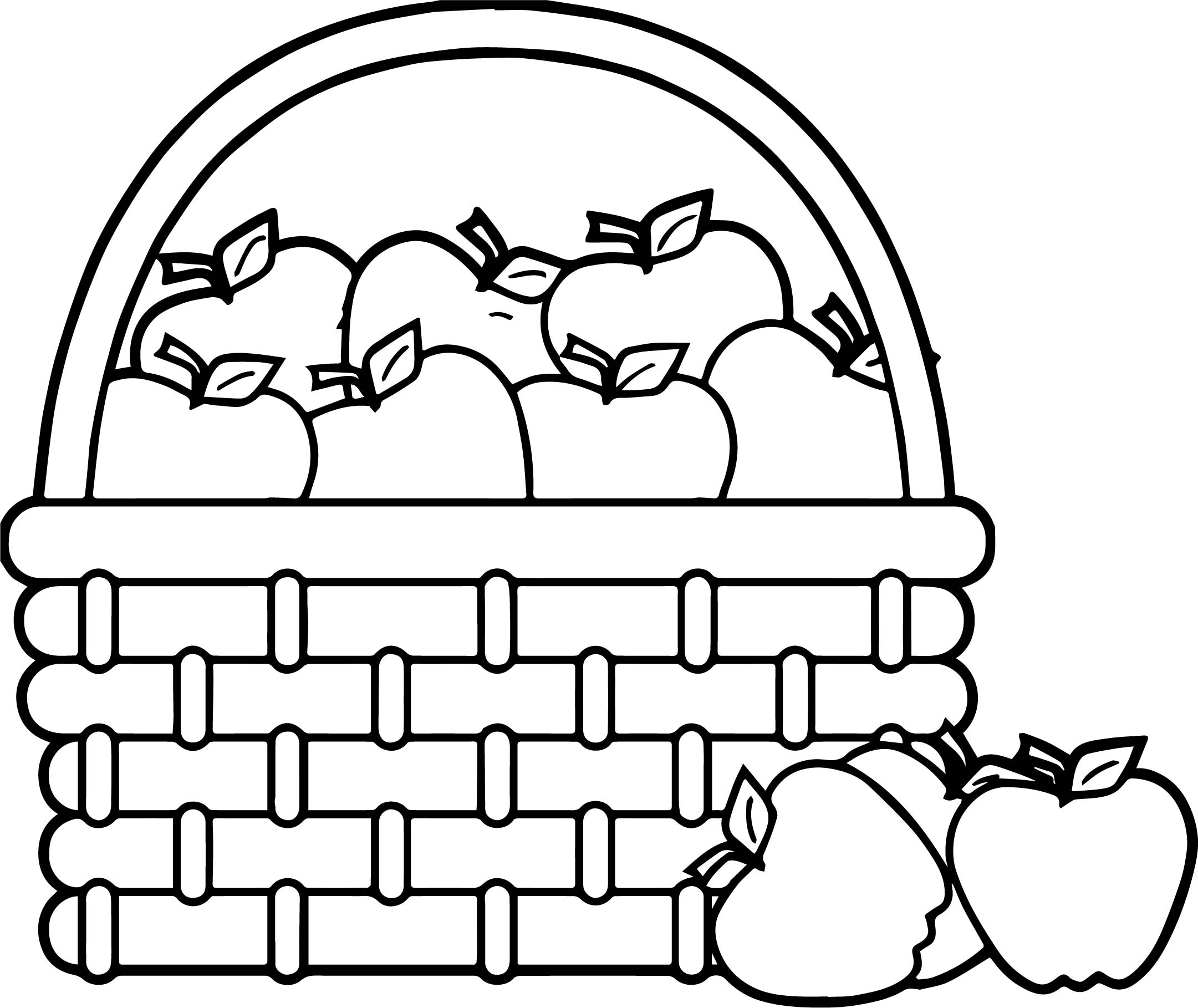 2161x1818 Apple Basket Coloring Page Clipart Panda Free Printable Kids