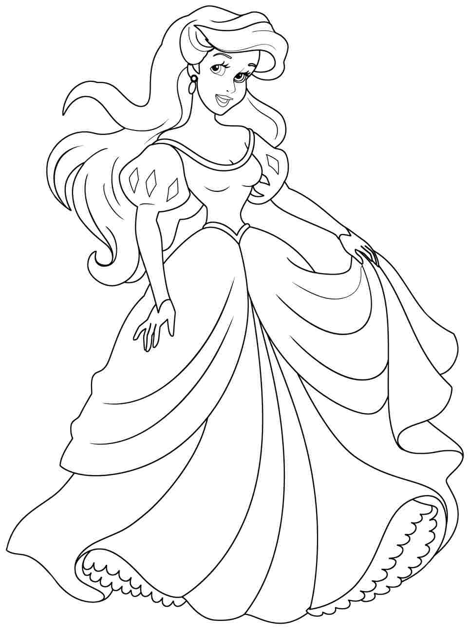 963x1294 Disney Princess Ariel Coloring Pages