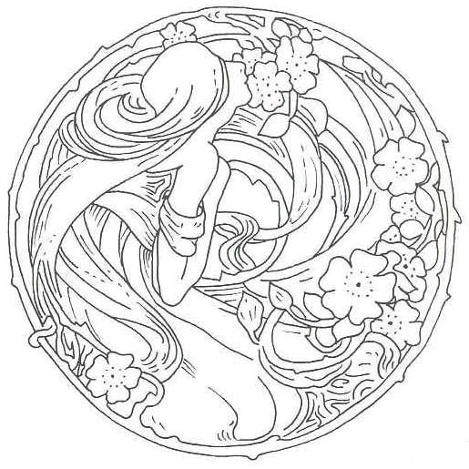 515x515 421 Best Art Nouveau Images On Art Nouveau, Coloring