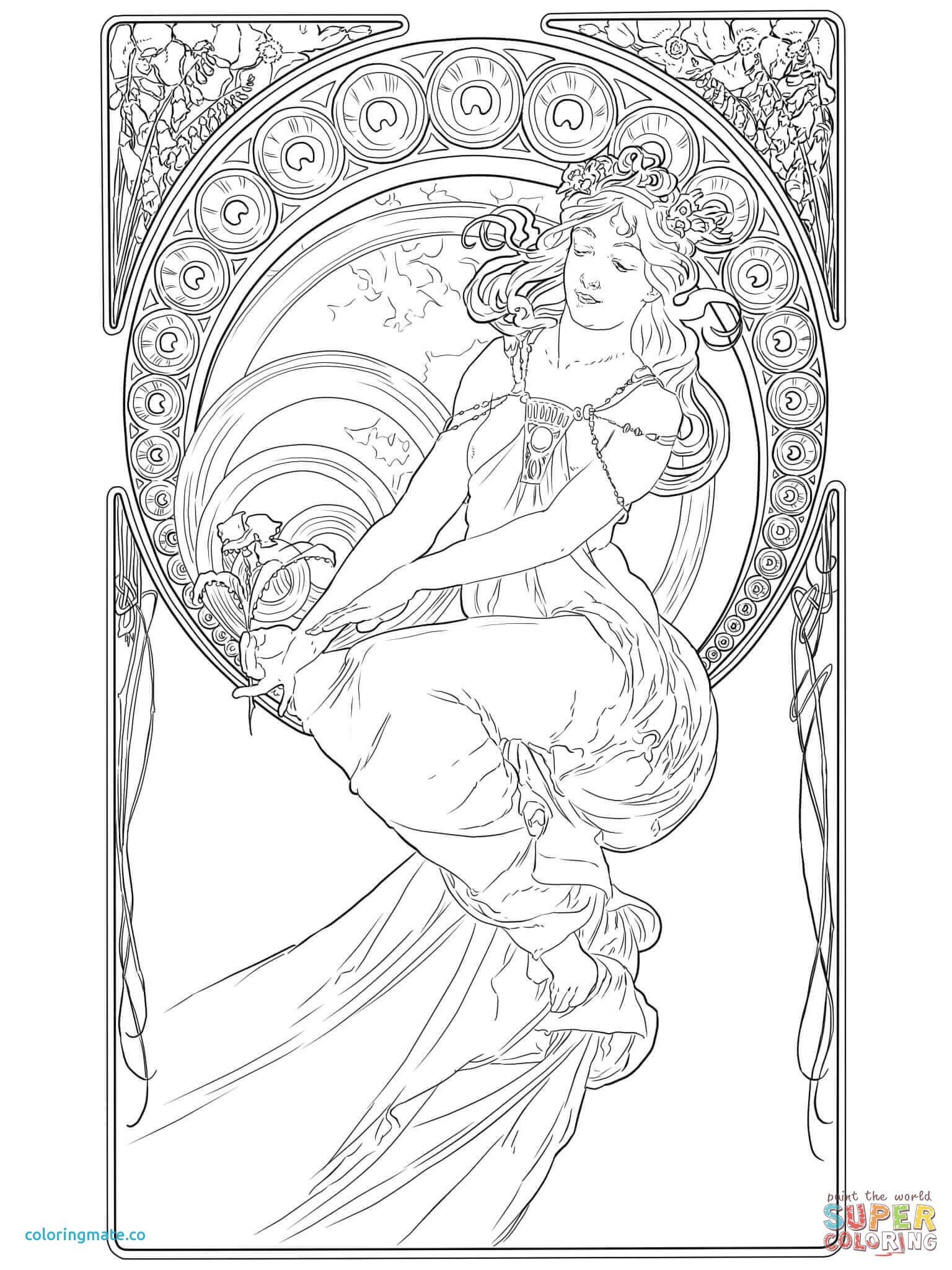 1536x2048 Art Nouveau Coloring Pages Lovely Painting By Alphonse Mu On Art