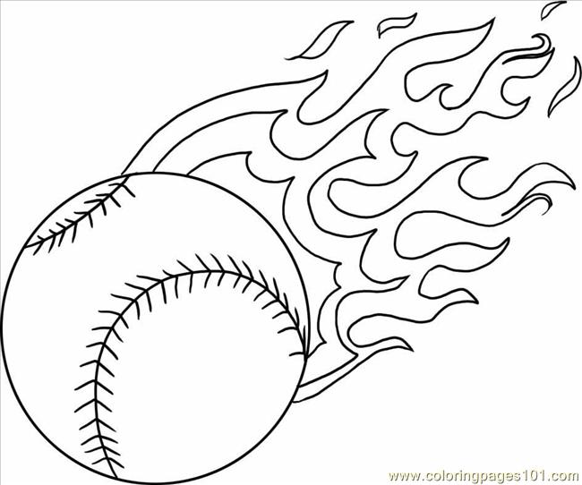 650x542 A Baseball With Flames Step 4 Coloring Page