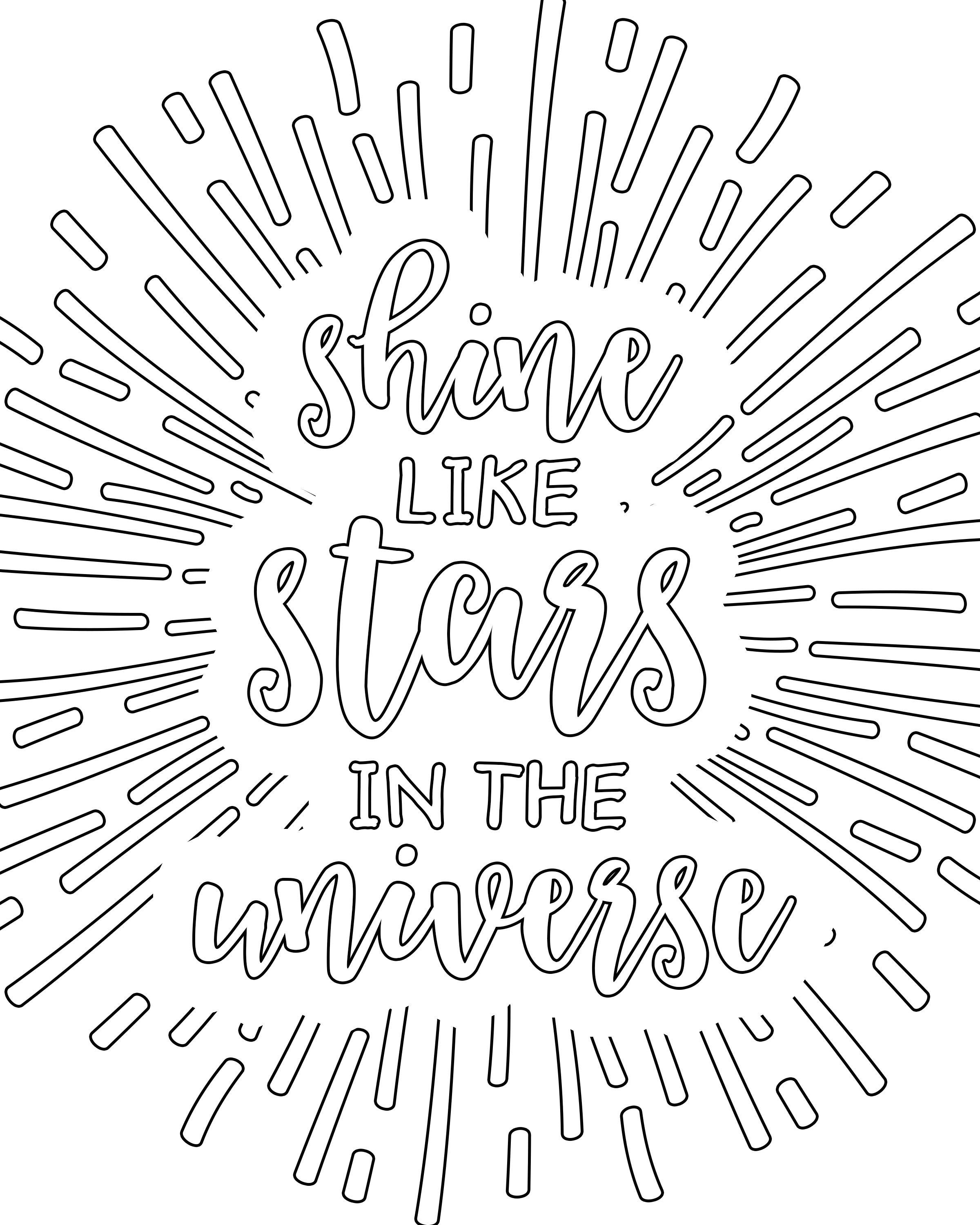 2400x3000 Shine Like Stars In The Universe Free Printable Adult Coloring