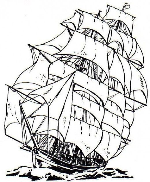 520x628 Free Ship Coloring Pages For Kids And Adults Dibujar Animales