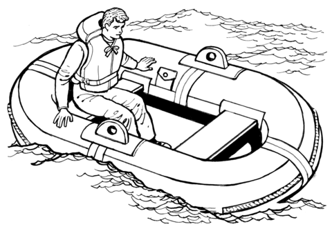 480x335 Man Raft On Lake Water Coloring Page
