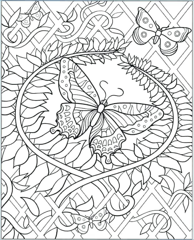 622x770 Coloring Pages Butterfly Printable Difficult Coloring Pages