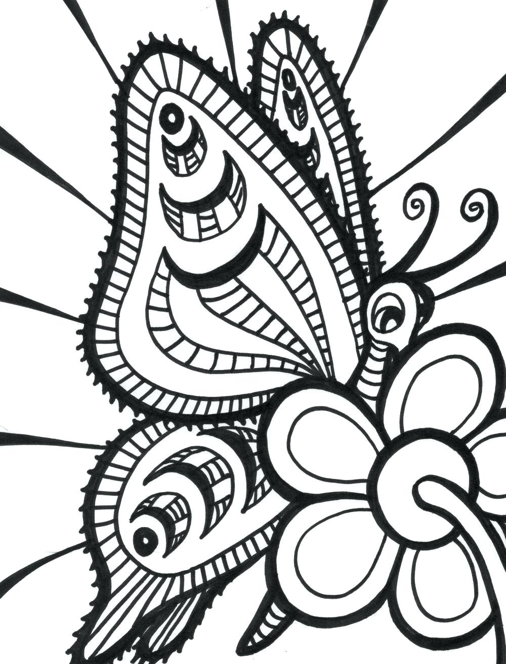 1000x1310 In Free Printable Butterfly Coloring Pages For Adults