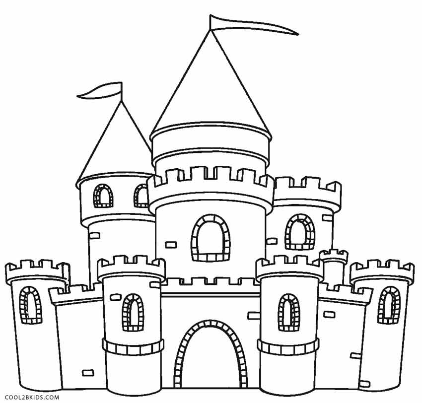 850x812 Castle Coloring Page Free