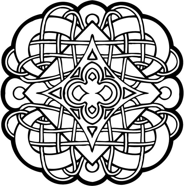 593x600 Adults Color Pages Free Printable Celtic Designs Coloring The