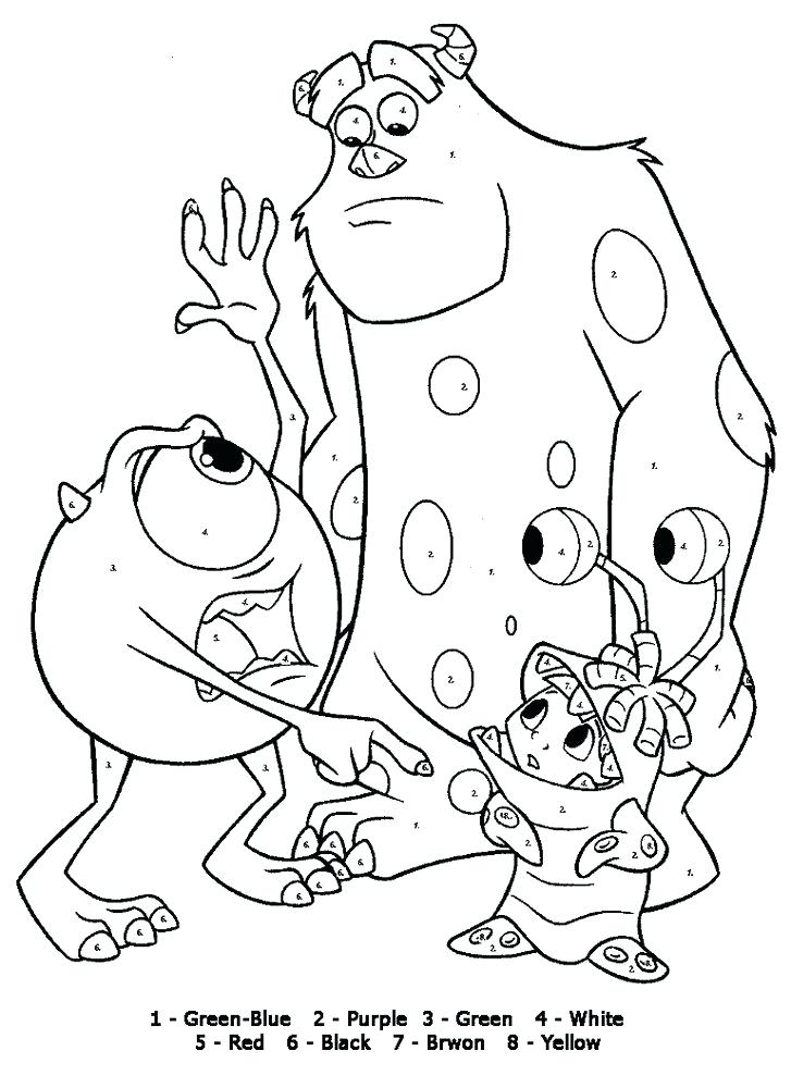 727x1000 Monsters Inc Coloring Book Pages Color By Number Coloring Pages