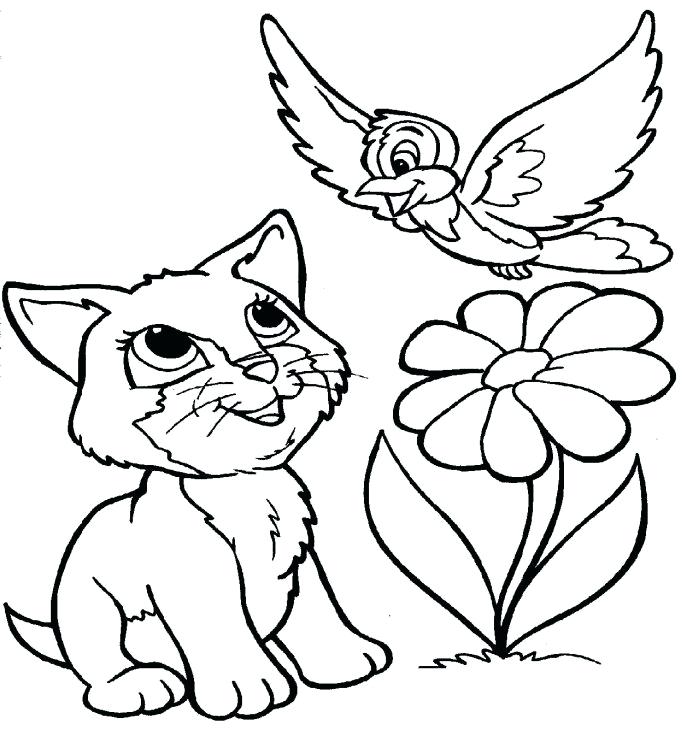 687x736 Kitten Coloring Book Medium Size Of Kitten Coloring Page Free
