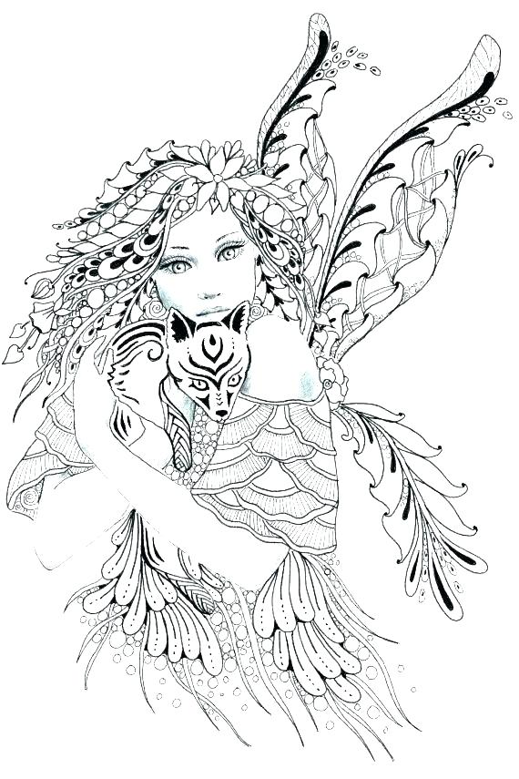 570x855 Free Printable Fairy Coloring Pages For Adults Fairy Coloring