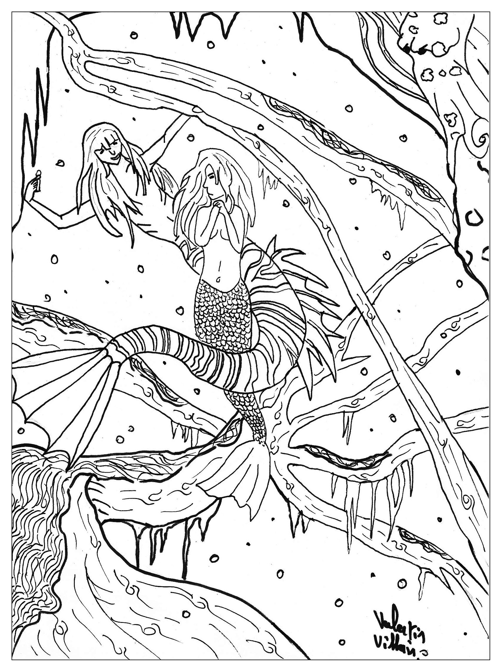 1698x2272 Little Mermaid Fairy Tales Coloring Pages For Adults To Print