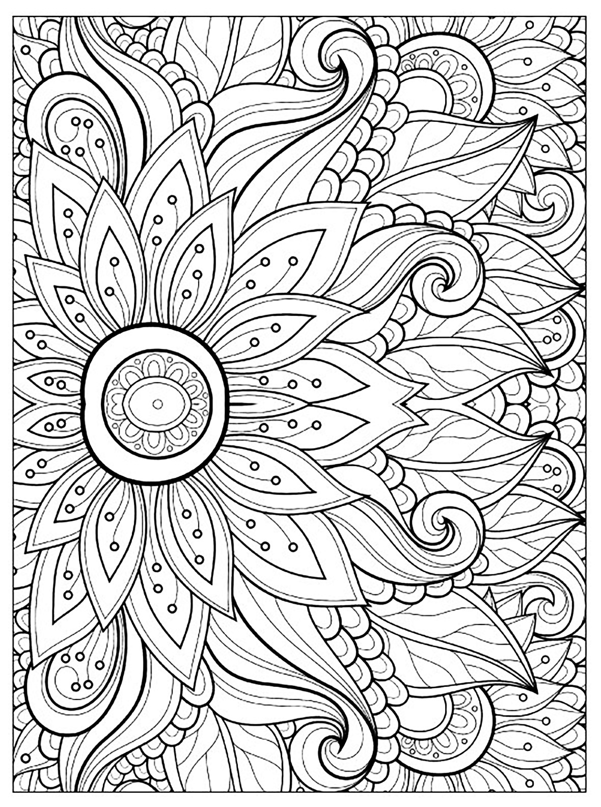 1180x1584 Free Printable Flower Coloring Pages Kids And Page