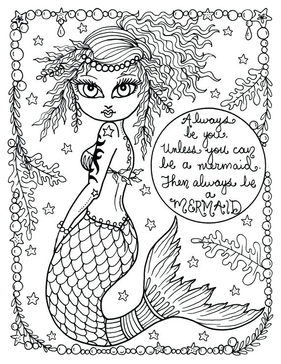 570x738 Mermaid Coloring Pages For Adults Naughty Queen Of Mermaid