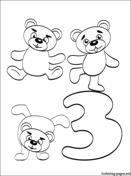 560x750 Number 3 Coloring Page