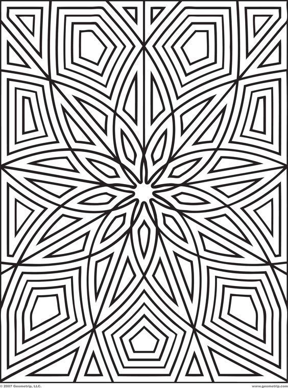 564x761 Free Printable Geometric Cute Design Coloring Books