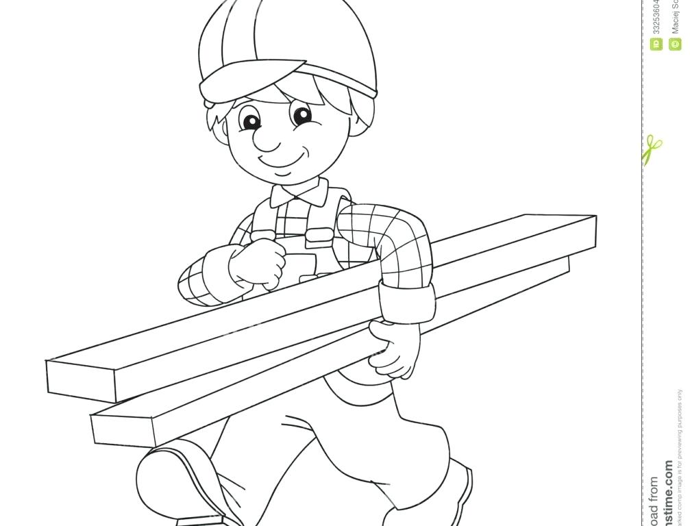 1007x768 Construction Worker Coloring Pages Construction Worker Coloring