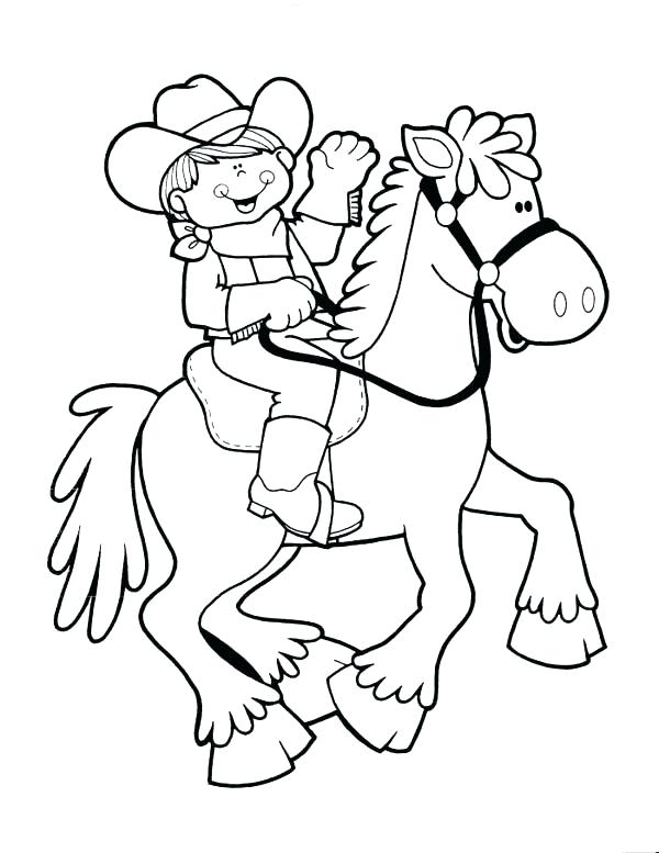 600x777 Cowboy Coloring Pages Printable Young Cowboy Sheriff Coloring Page
