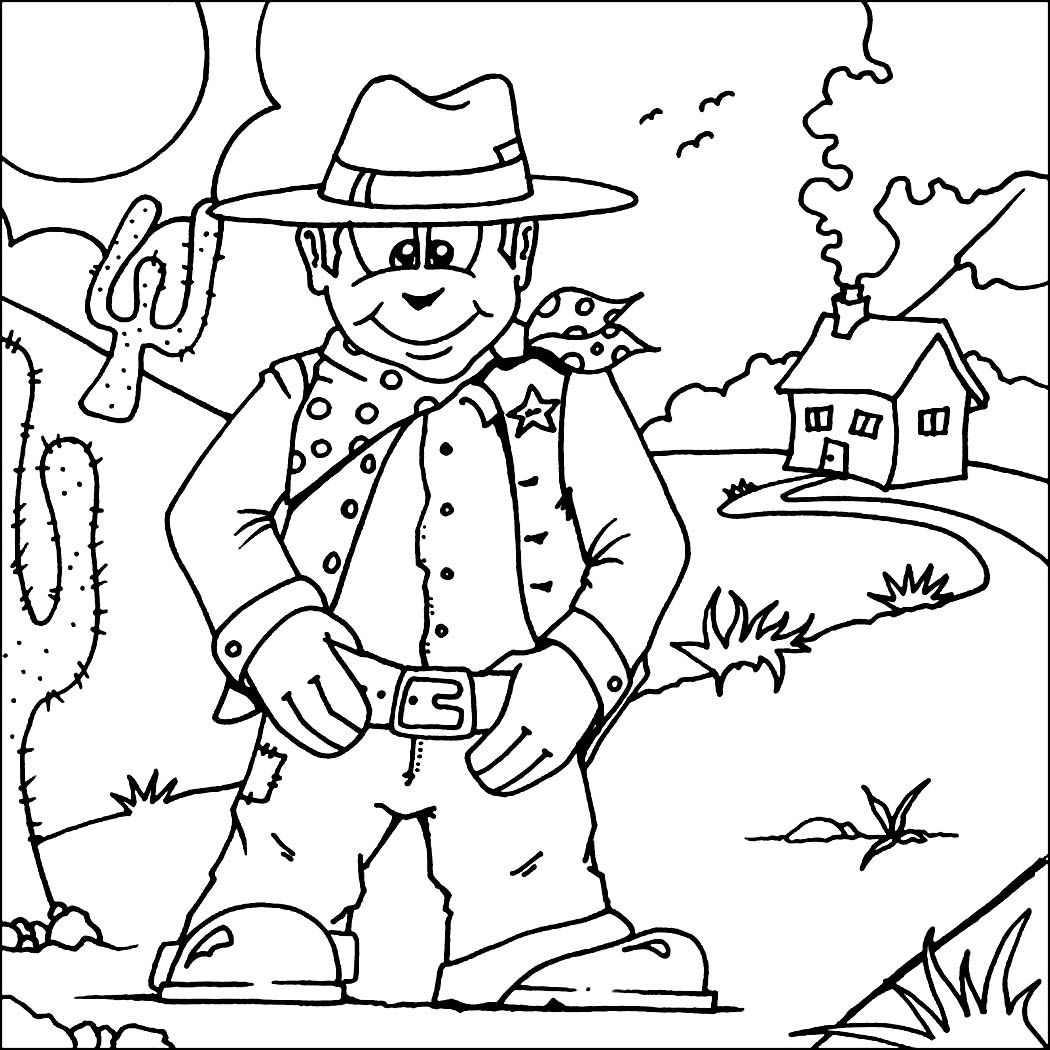 1050x1050 Free Cowboy Coloring Pages With Printable Cowboy Coloring Pages